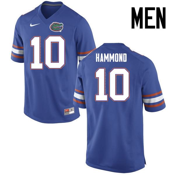 NCAA Florida Gators Josh Hammond Men's #10 Nike Blue Stitched Authentic College Football Jersey HWL0164TN